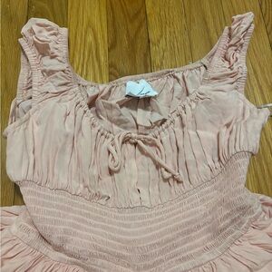 Pink Sleeveless Ruched Dress